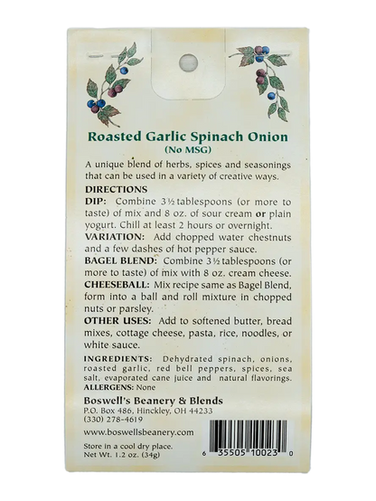 Roasted Garlic Spinach Onion