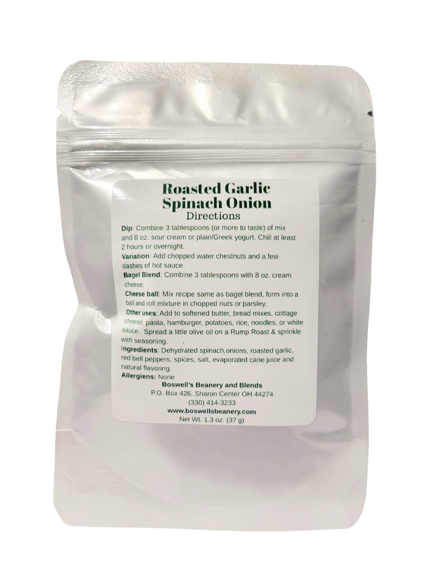 Roasted Garlic Spinach Onion